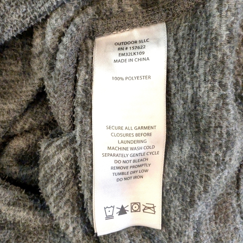 Eddie Bauer Men's Fleece Gray Quarter Zip Pullover Size M - Picture 4 of 8